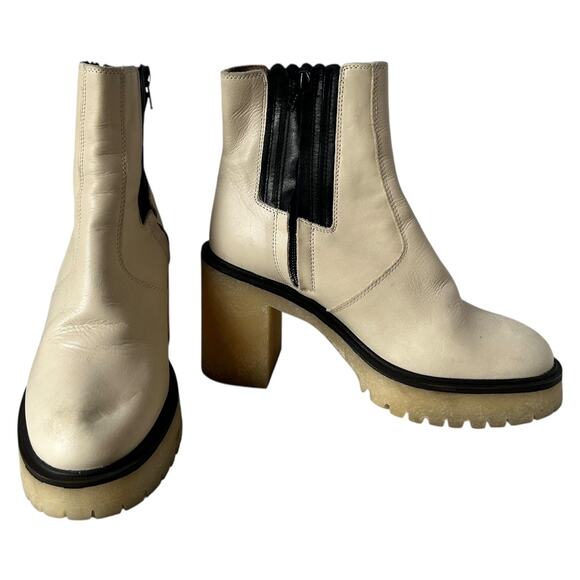 Free People James Chelsea Boot Bone White Chunky Platform Boho Wmn Size 37.5 - Picture 1 of 10
